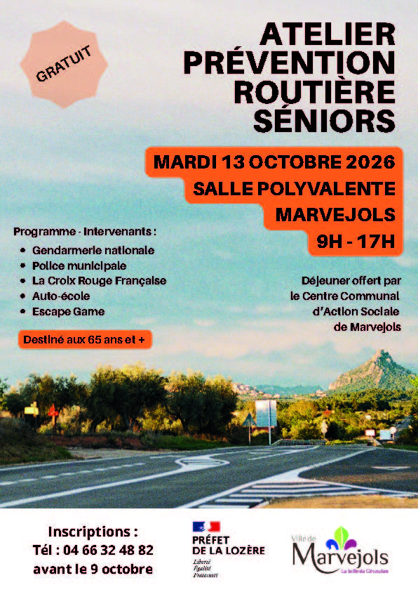 Affiche A4 Atelier sécurité routière séniors 2026